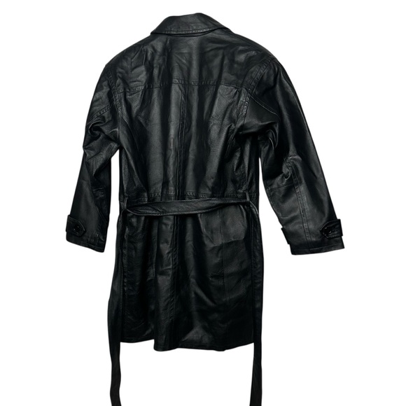 Bagatelle Vintage Y2K Women's Black Leather longline  Jacket Size 10 - Picture 4 of 12